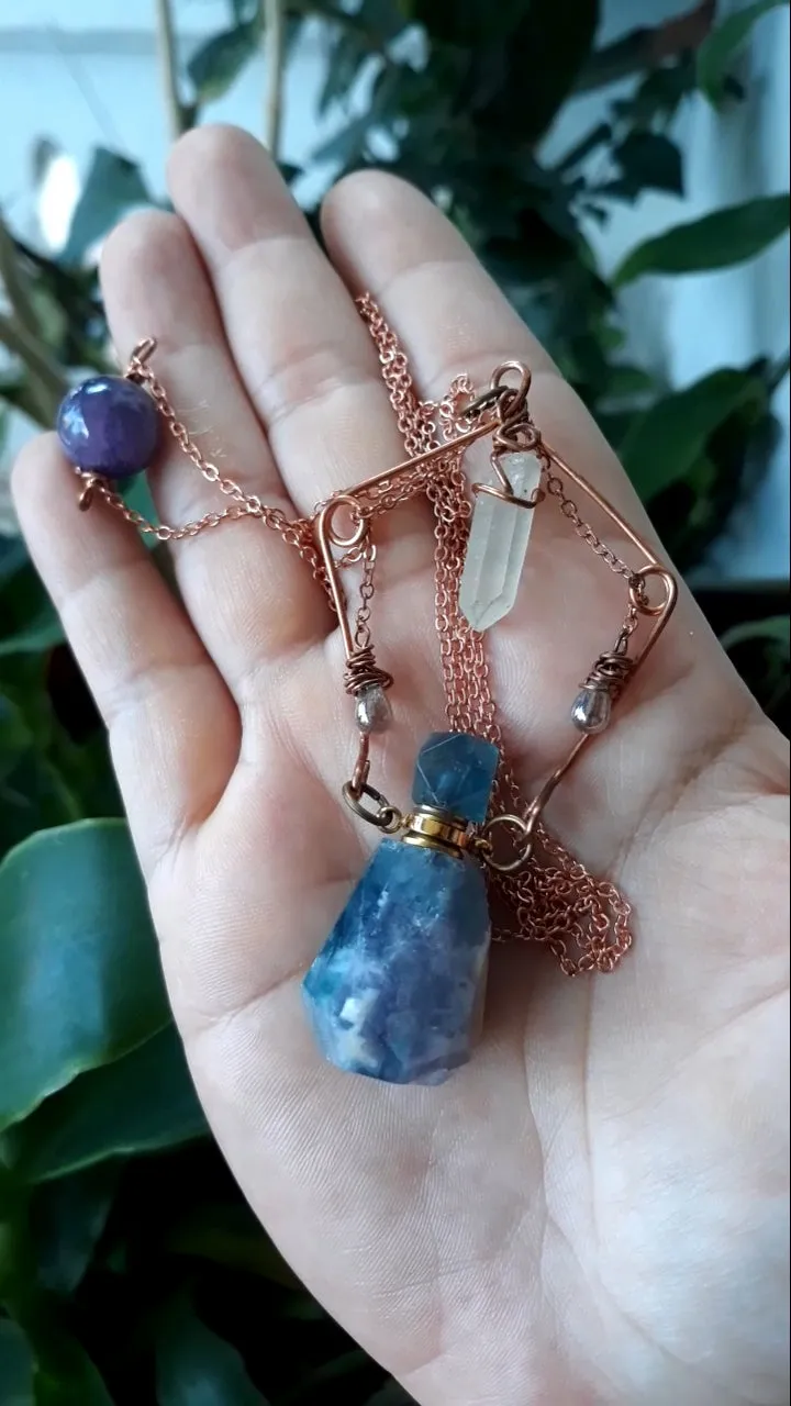 Fluorite Perfume Pendant