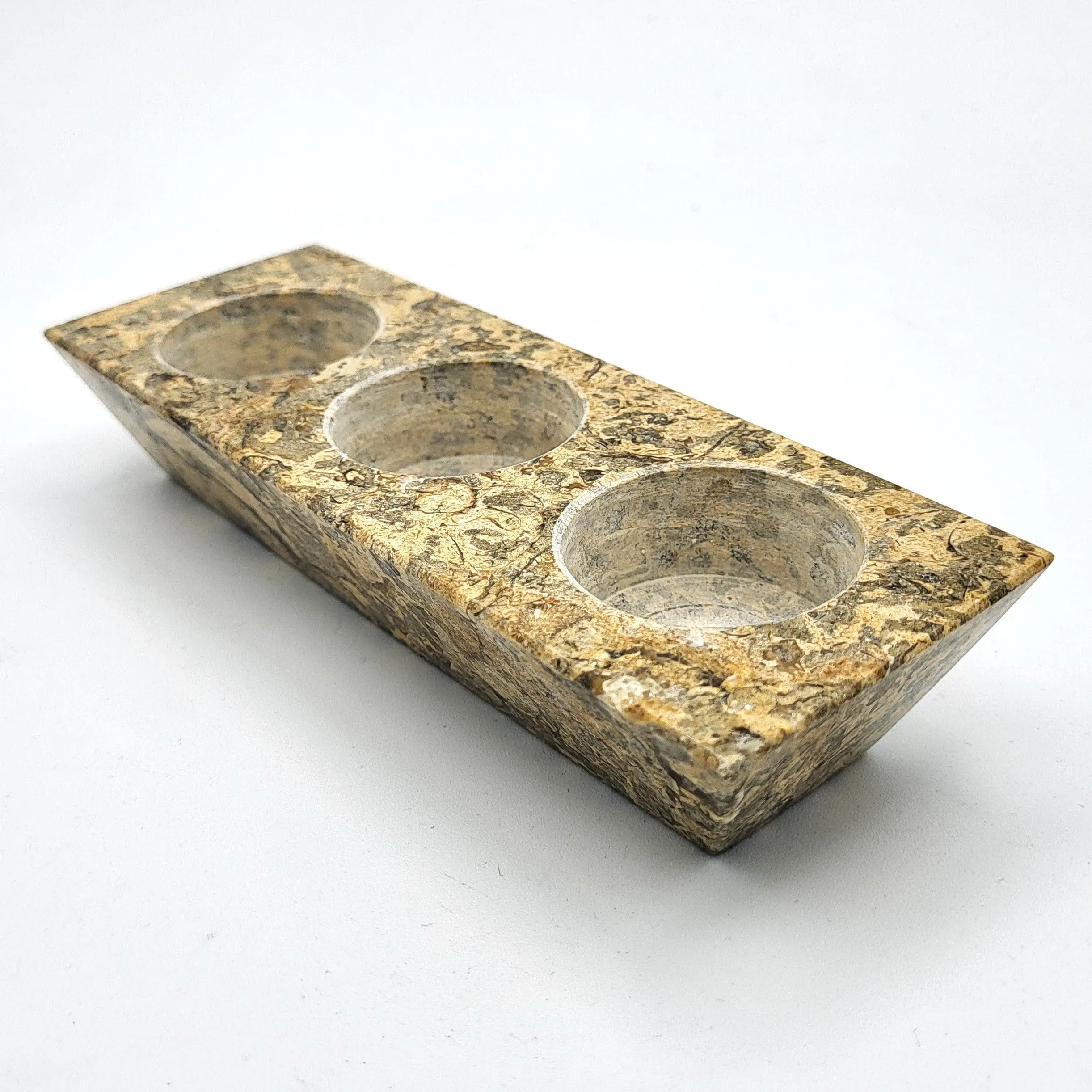 Fossil Jasper Candle Holder