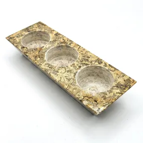 Fossil Jasper Candle Holder