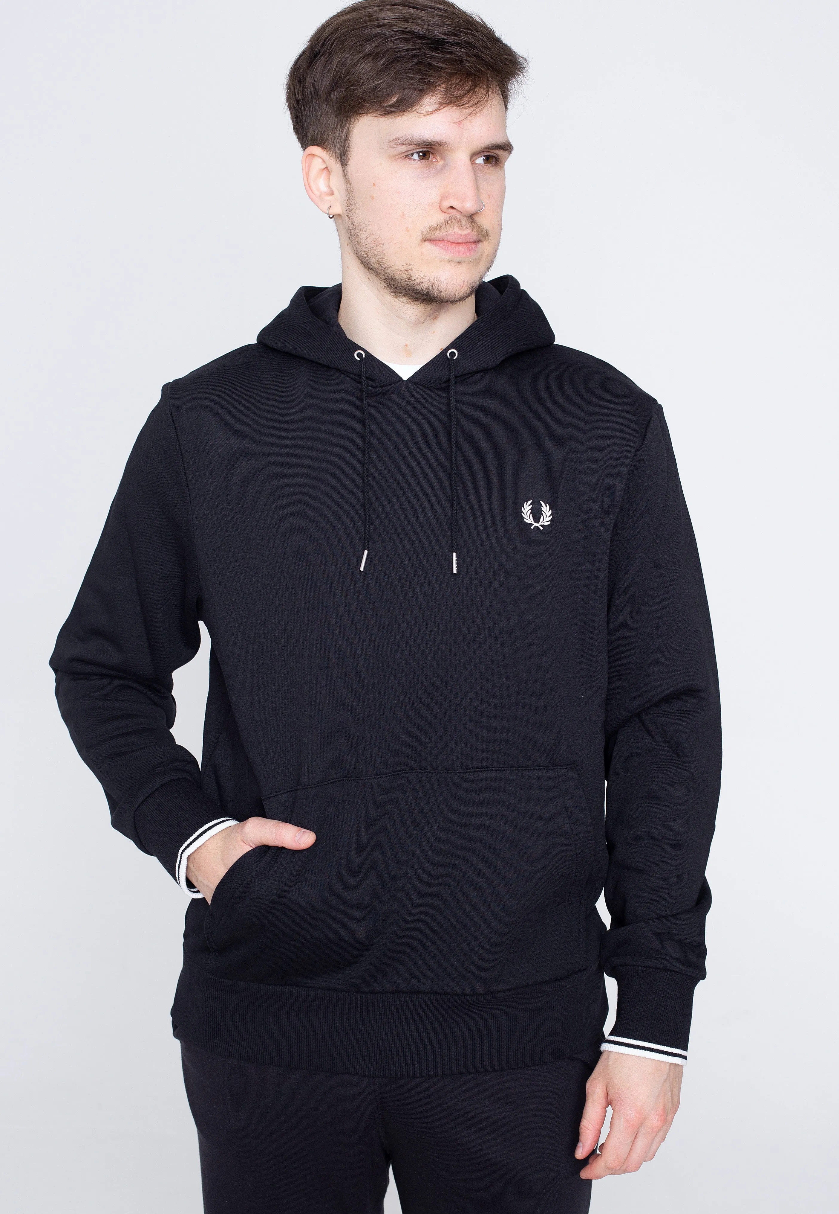 Fred Perry - Tipped Hooded Black - Hoodie