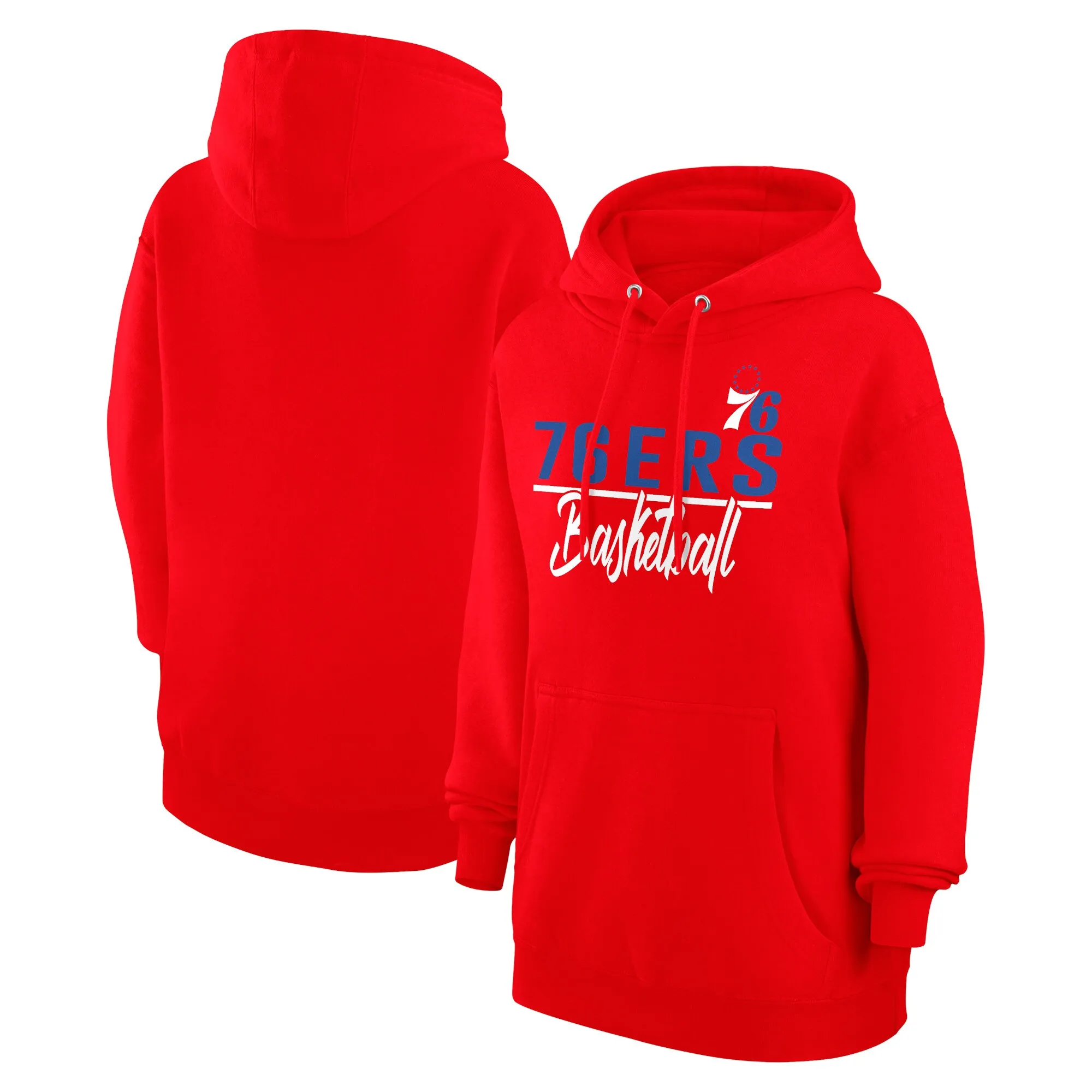 G-III 4Her by Carl Banks Philadelphia 76ers Women's Red Graphics Fleece Pullover Hoodie