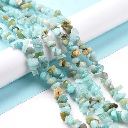 Gemstone Beads, Amazonite, Natural, Free Form, Chip Strand, 5-8mm