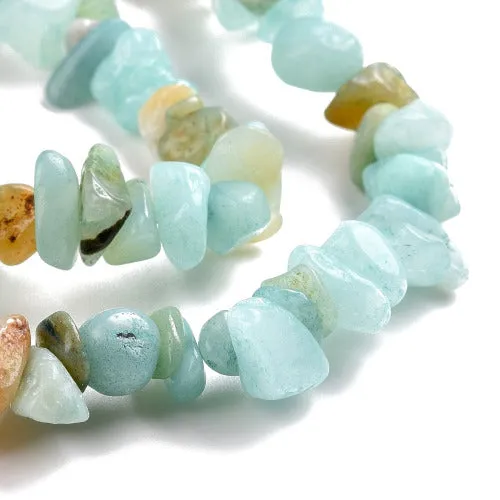 Gemstone Beads, Amazonite, Natural, Free Form, Chip Strand, 5-8mm