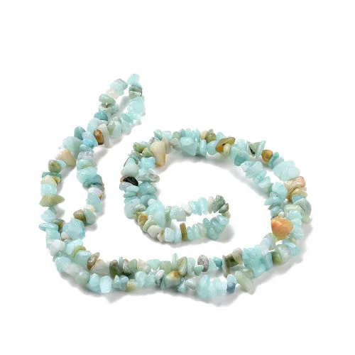 Gemstone Beads, Amazonite, Natural, Free Form, Chip Strand, 5-8mm