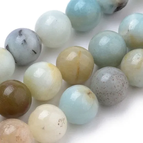 Gemstone Beads, Amazonite, Natural, Round, 8mm