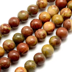 Gemstone Beads, Autumn Jasper, Natural, Round, 8mm