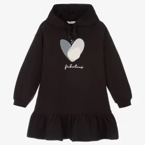 Girls Black Hoodie Dress