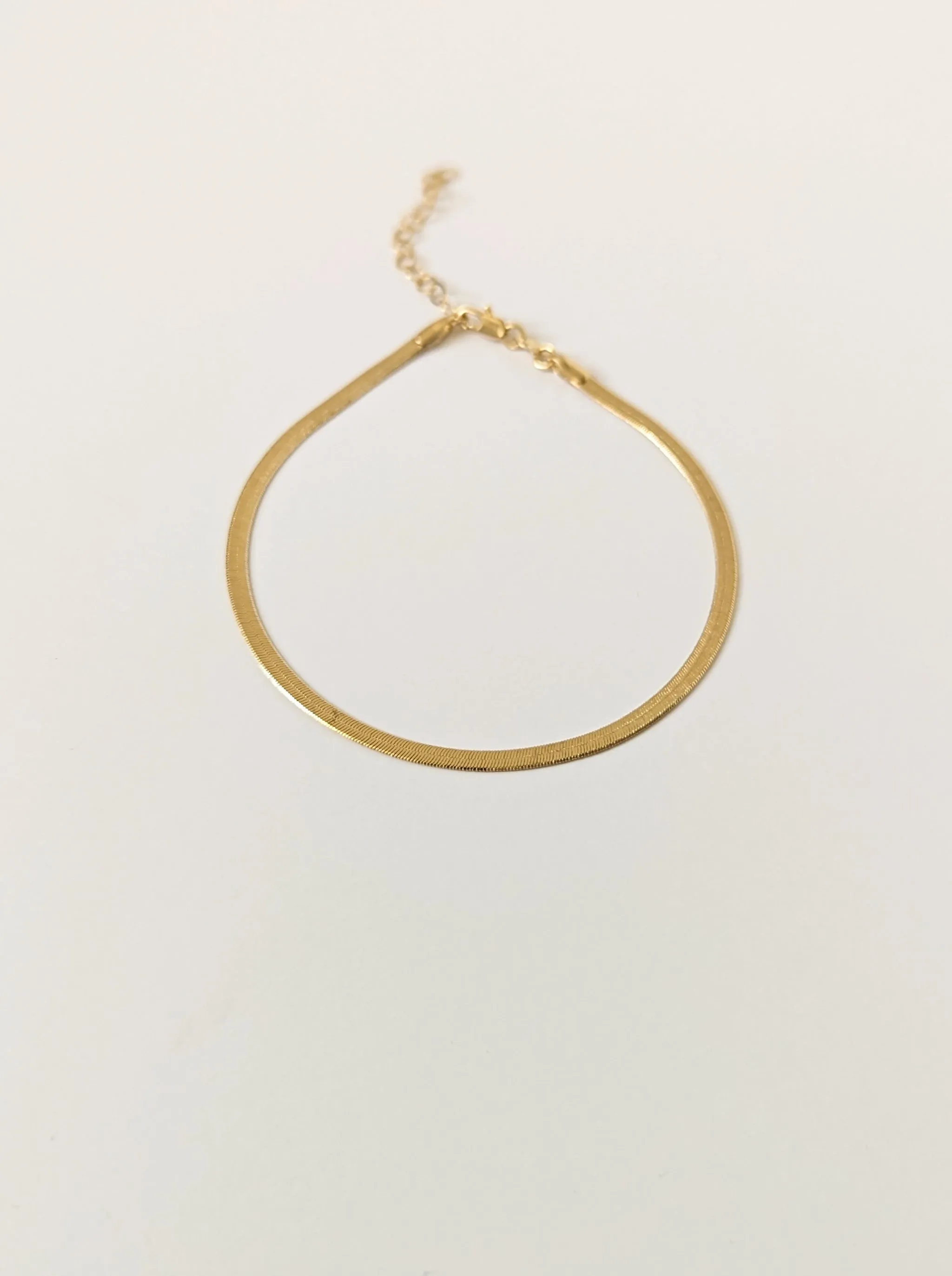 Gold Herringbone Anklet by Layer the Love