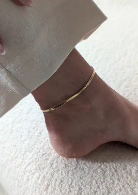 Gold Herringbone Anklet by Layer the Love