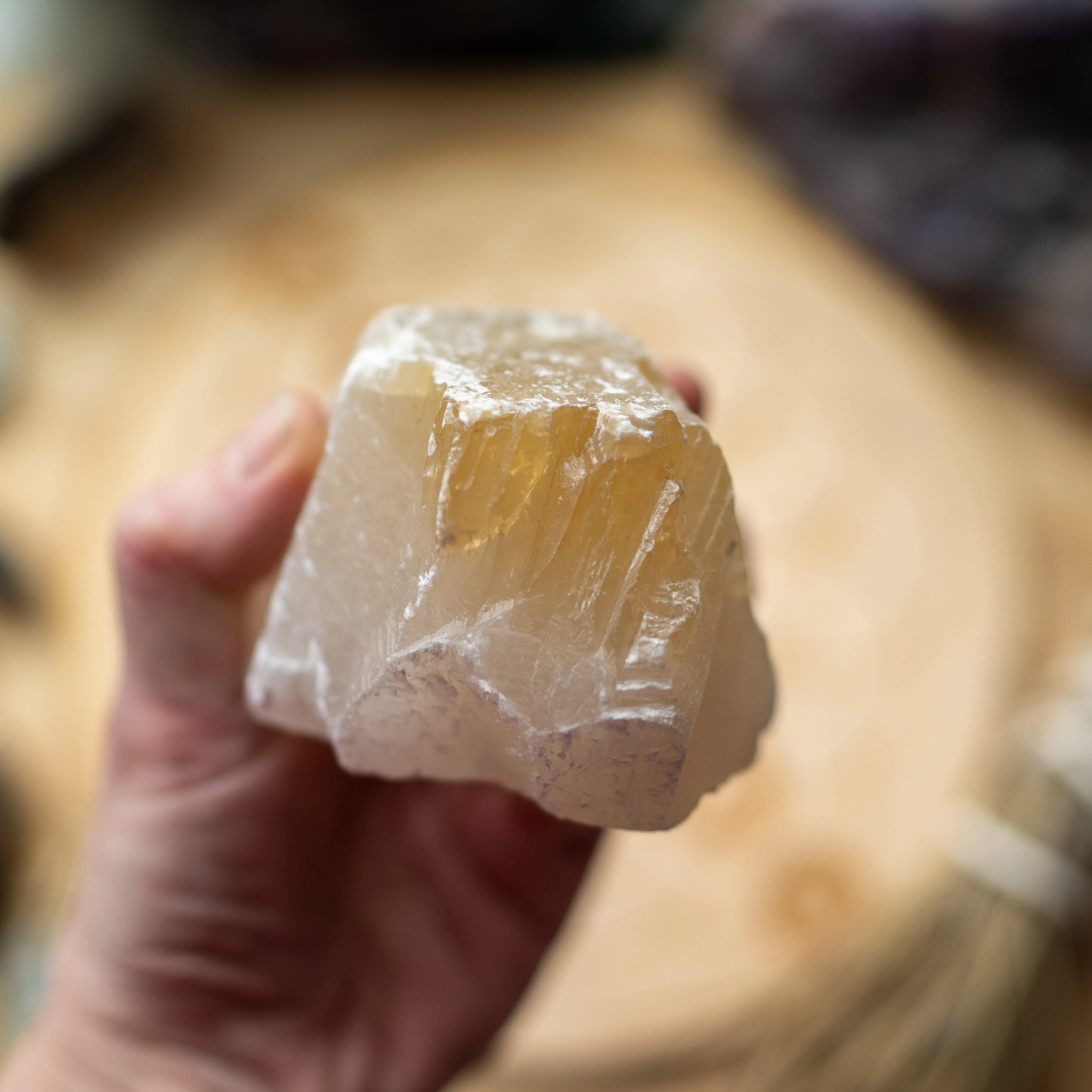 Golden Honey and Ice Calcite ~ Raw Chunky Specimen from Mexico