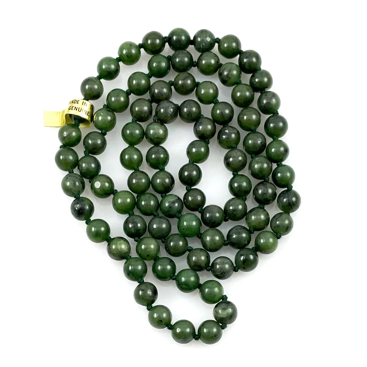 Green Jade Necklace 8mm 30 Inches