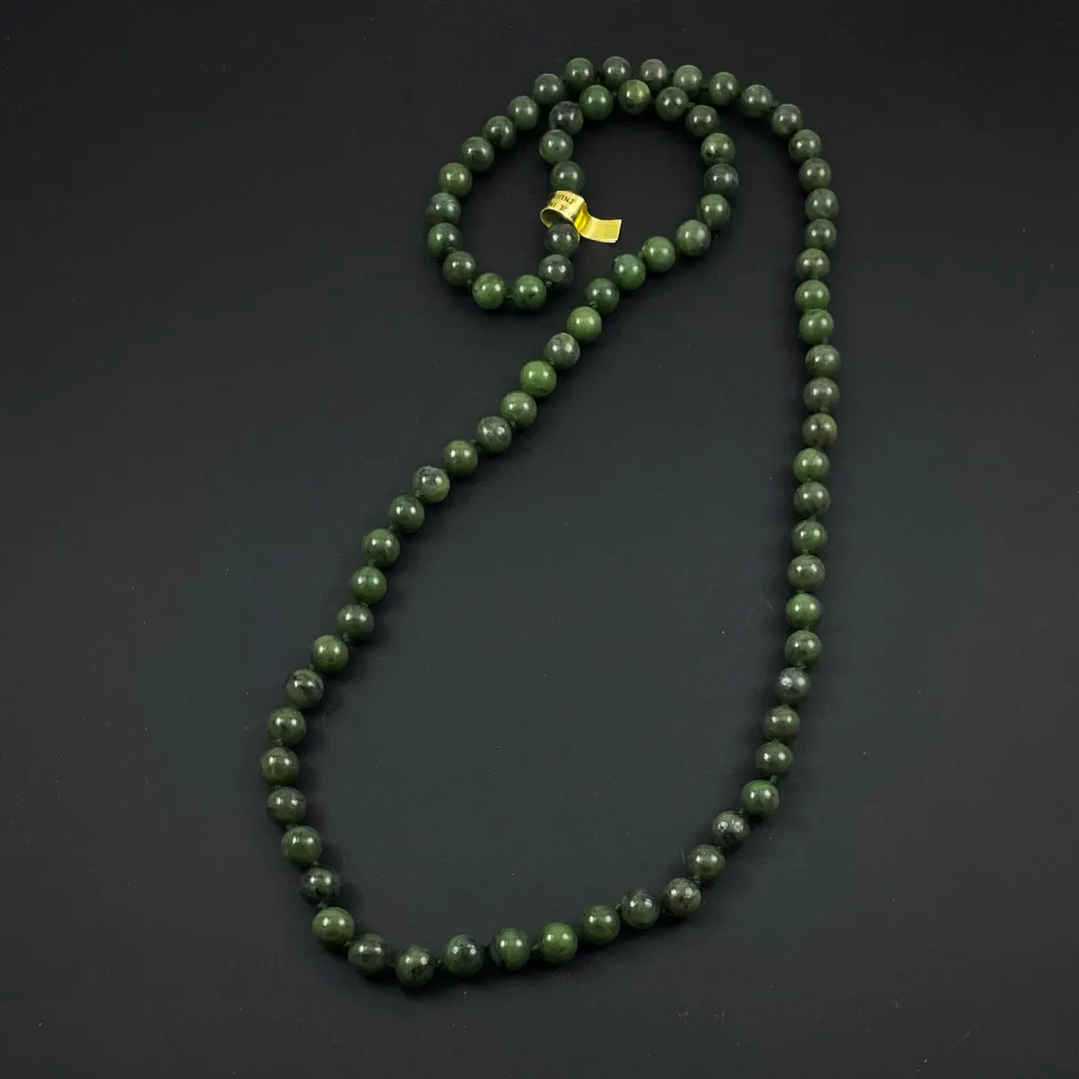 Green Jade Necklace 8mm 30 Inches