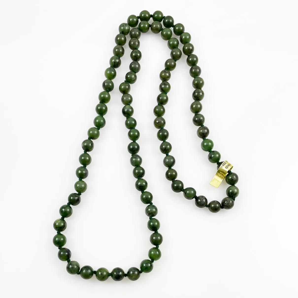 Green Jade Necklace 8mm 30 Inches