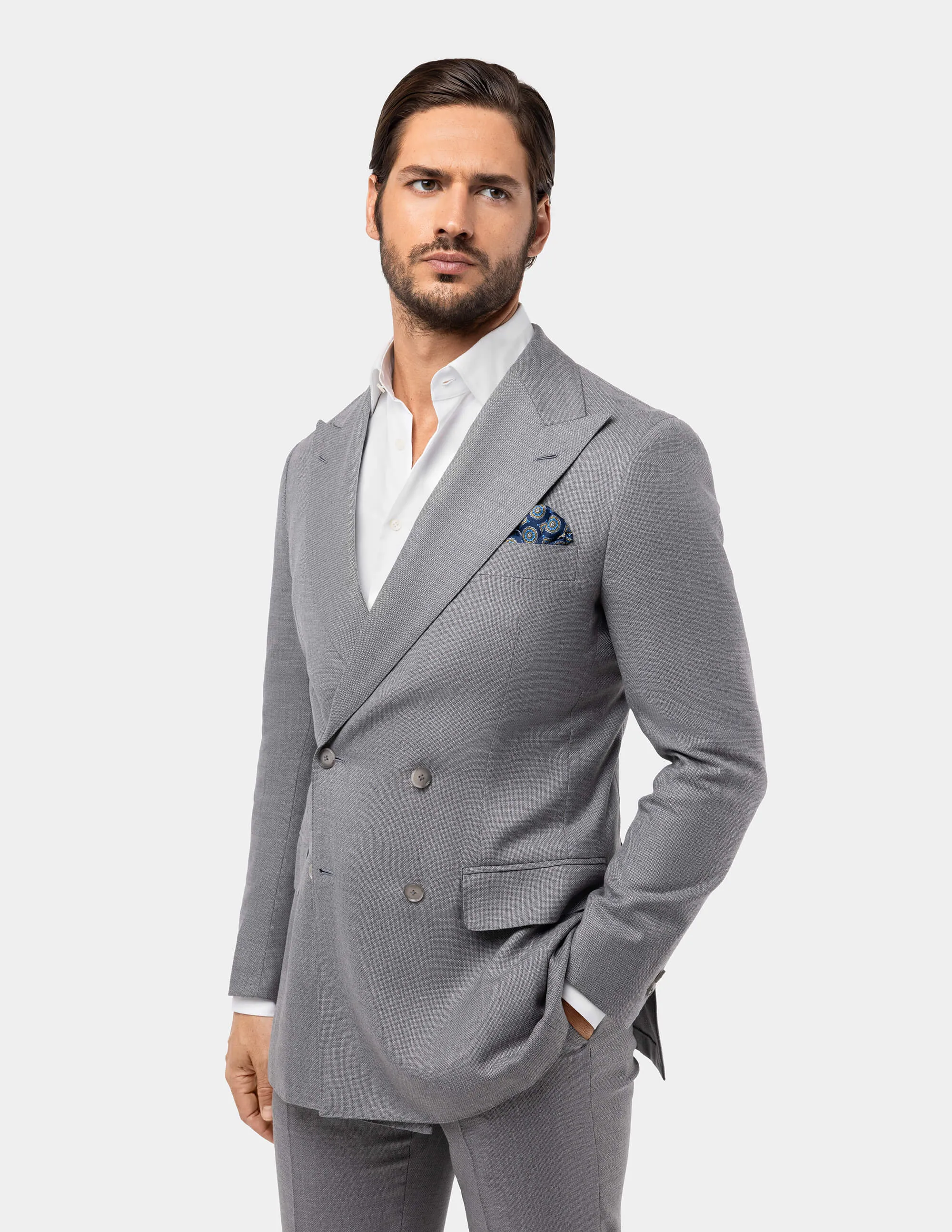 Grey Double Breasted Suit