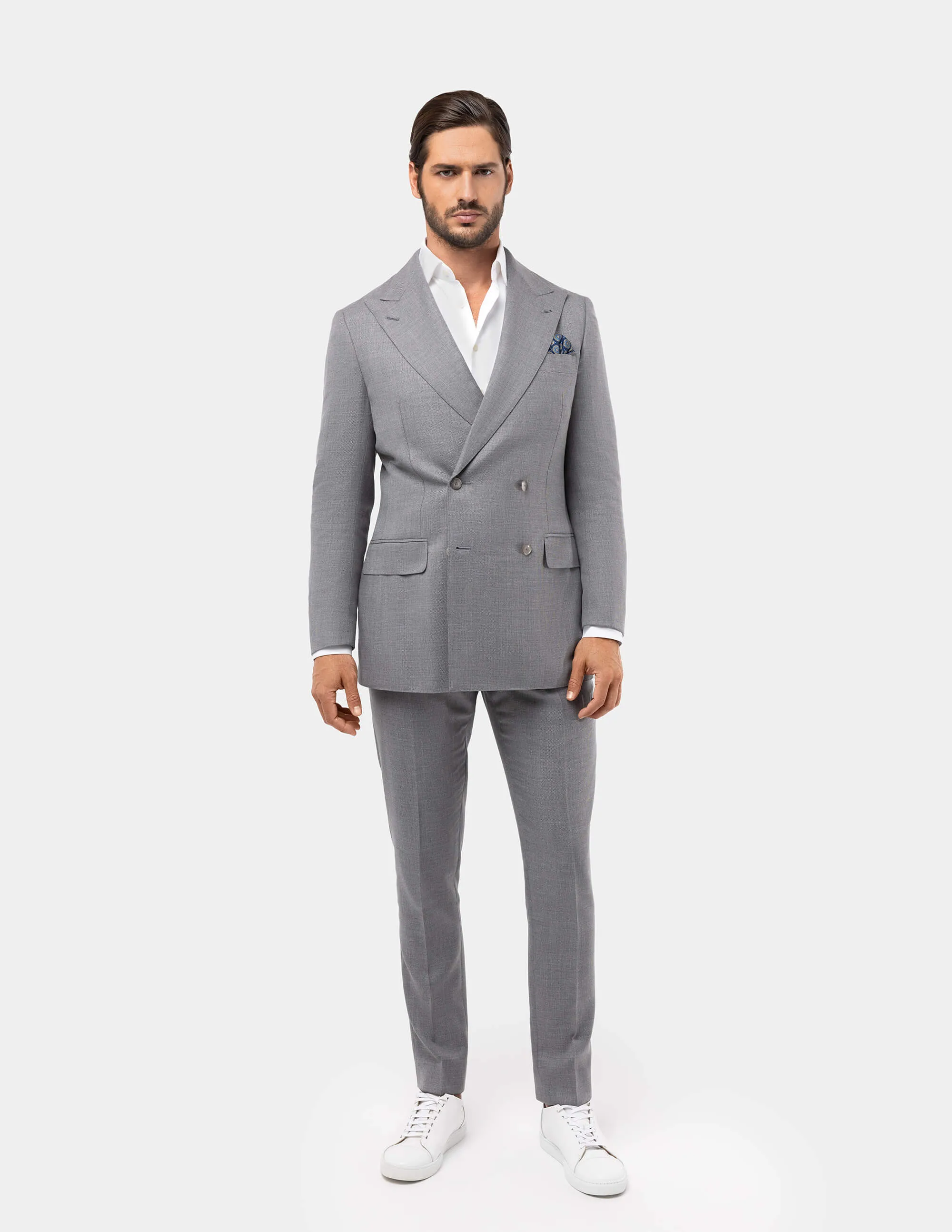 Grey Double Breasted Suit