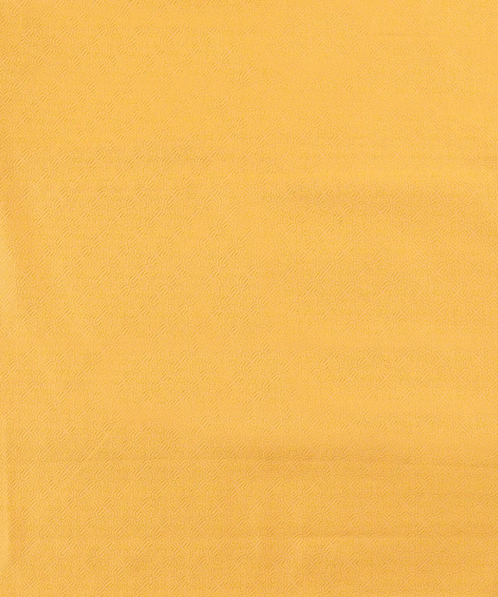 Handloom Yellow Cotton Silk Tanchoi Menswear Kurta And Pants Fabric