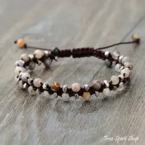 Handmade Natural Jasper Gemstone Braided Bracelet