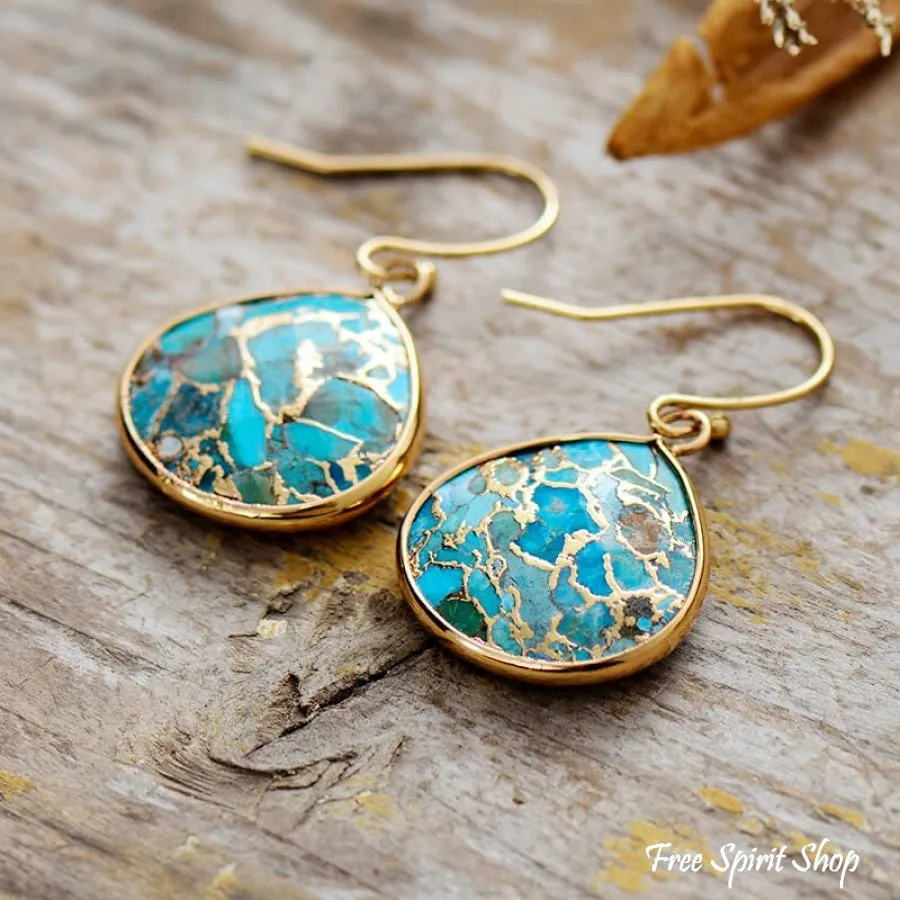 Handmade Turquoise Jasper Earrings