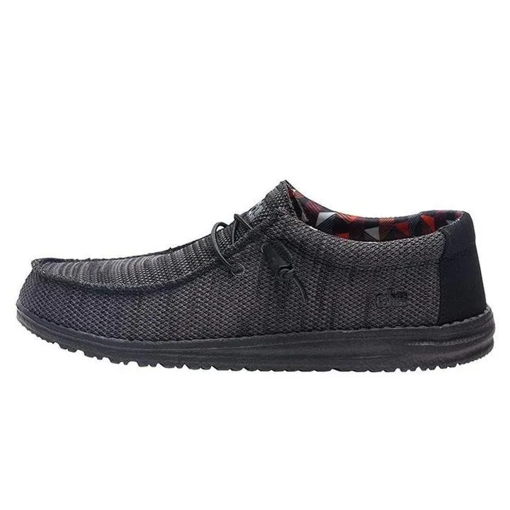 Hey Dude Men's Wally Sox Jet Black Shoes