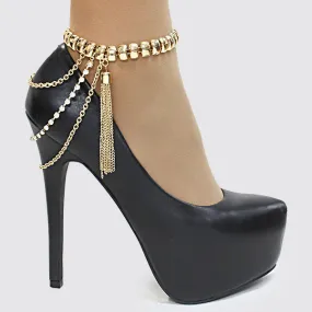 iLLASPARKZ Crescent Link Fringe Anklet Shoe Chain