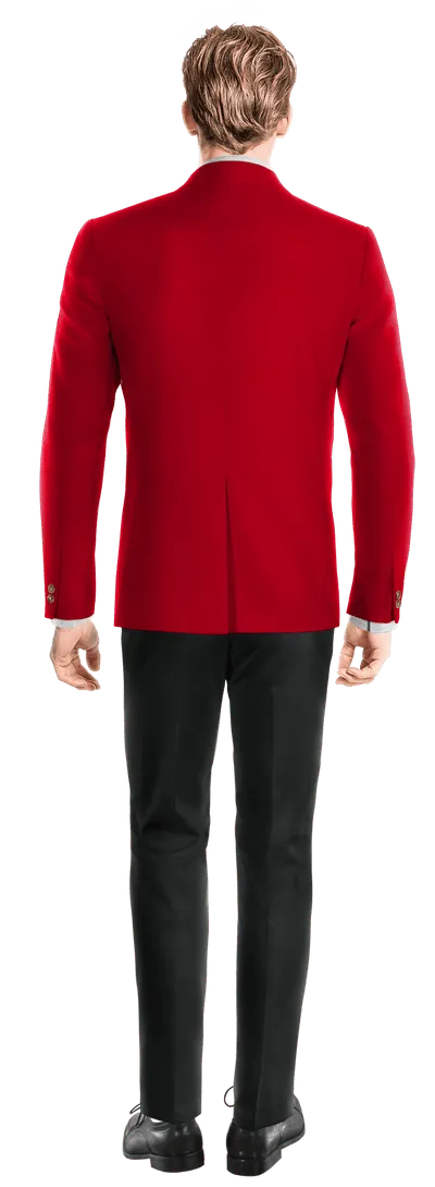 Intense red 2 buttons double breasted year-round Tux Jacket