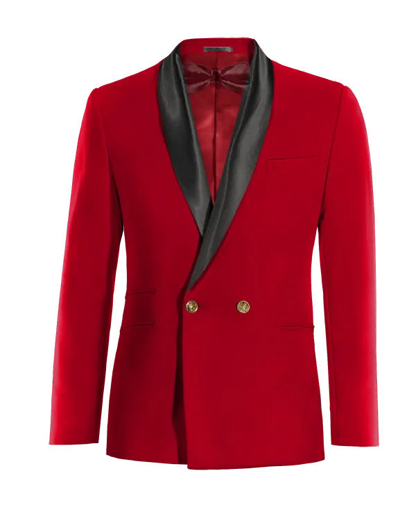 Intense red 2 buttons double breasted year-round Tux Jacket