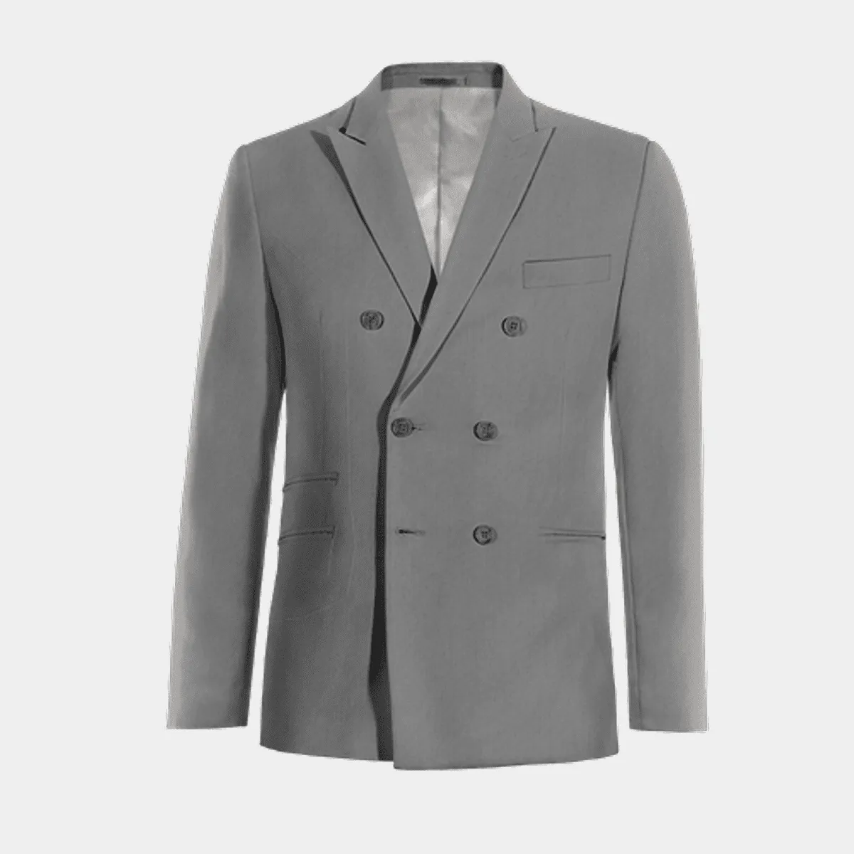 Iron grey 6 buttons double-breasted peak lapel Jacket