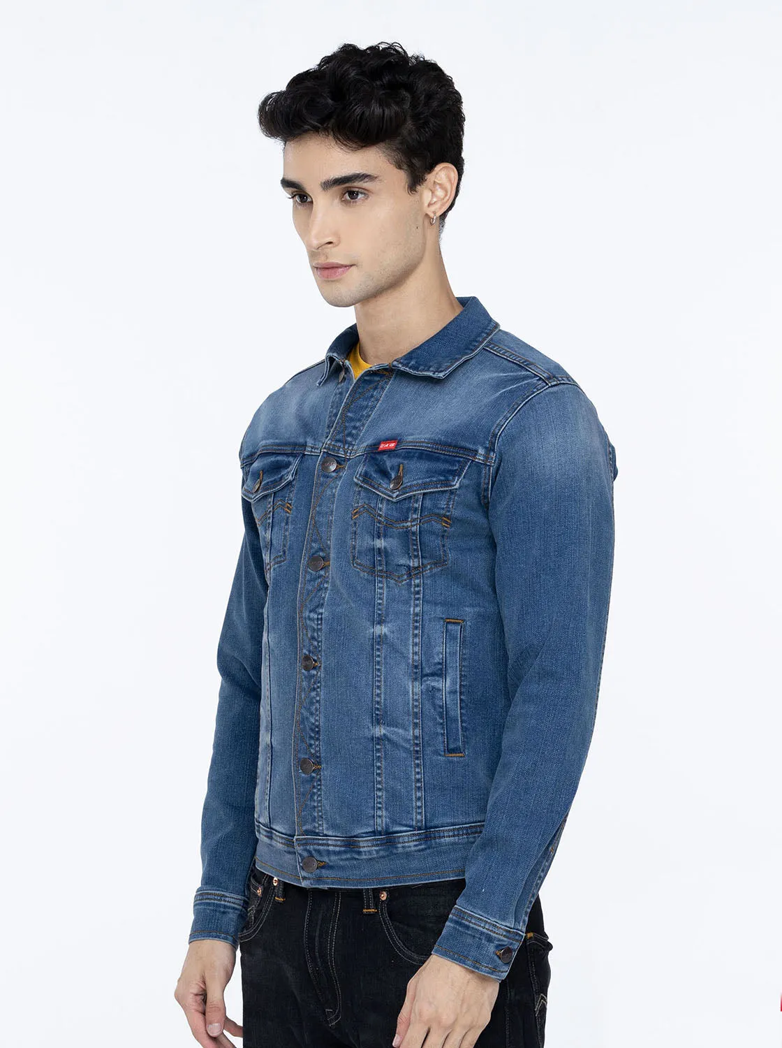 Jag Men's Denim Jacket Stretch in Light Wash