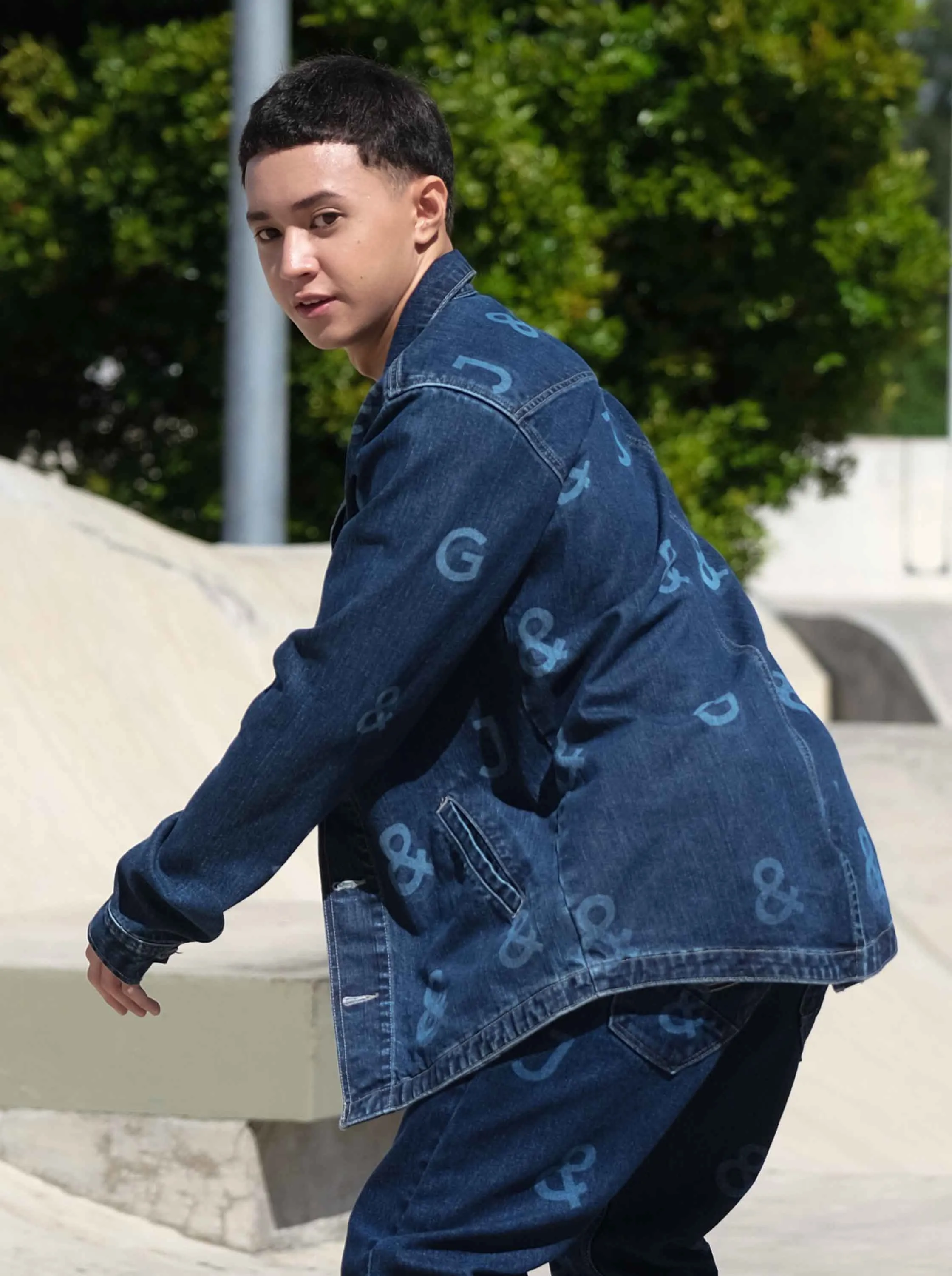 J&G Full Print Denim Jacket