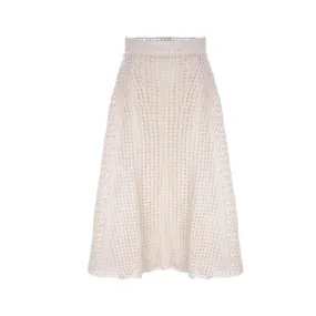 Jil Sander Macramé High-Waist Midi Skirt