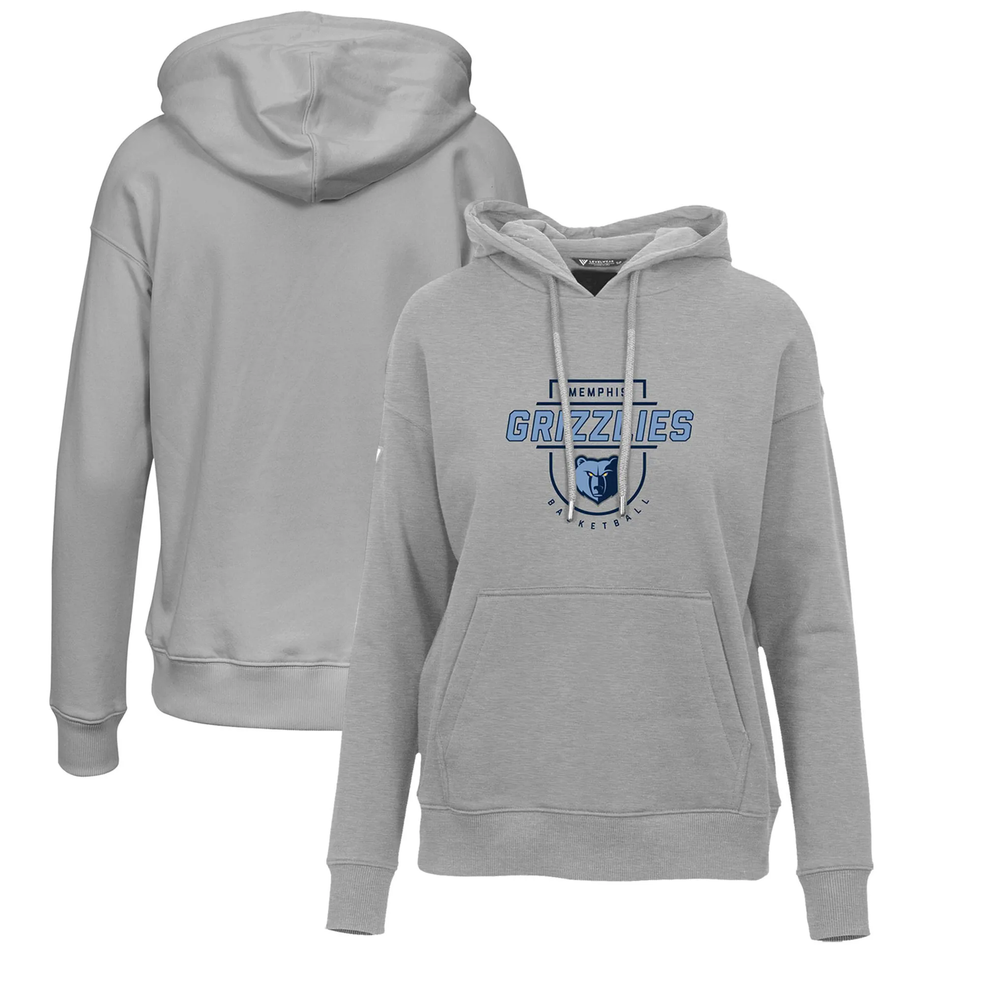 Levelwear Memphis Grizzlies Women's Gray Adorn In The Key Pullover Hoodie