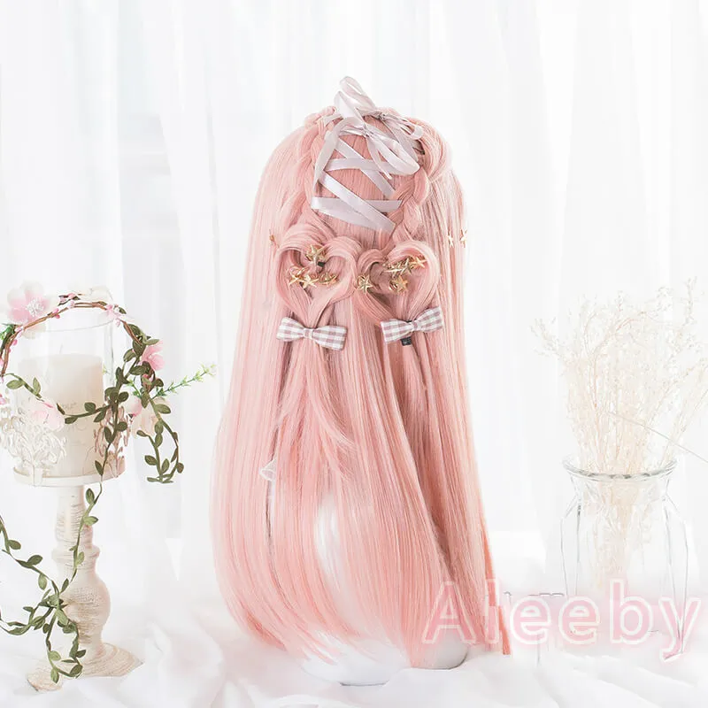 LOLITA ''PEACH PINK'' LONG STRAIGHT WIG BY02233