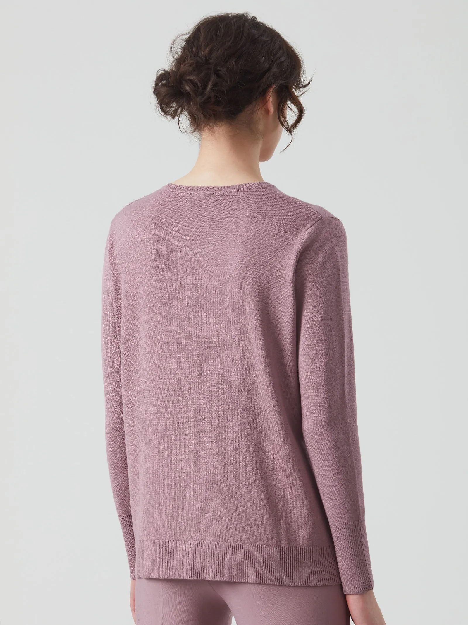 Maglia scollo a V in Cotton Silk - Nero