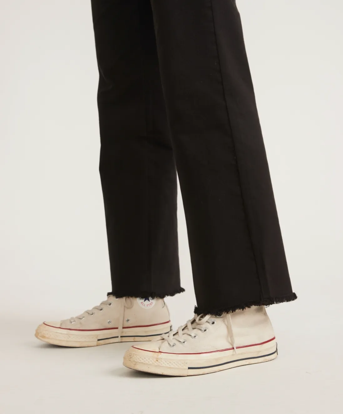 MARINE LAYER BRIDGET FULL LENGTH RAW EDGE BLACK PANTS