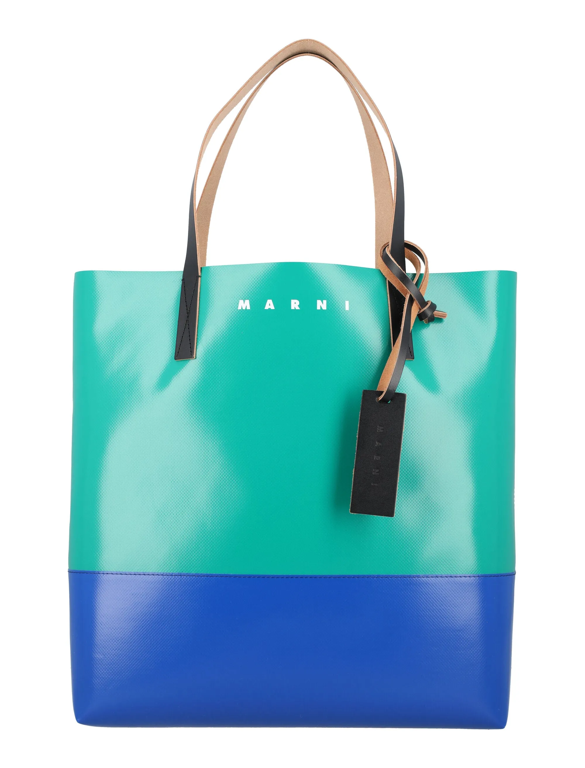 Marni Logo Printed Two-Tone Tote Bag