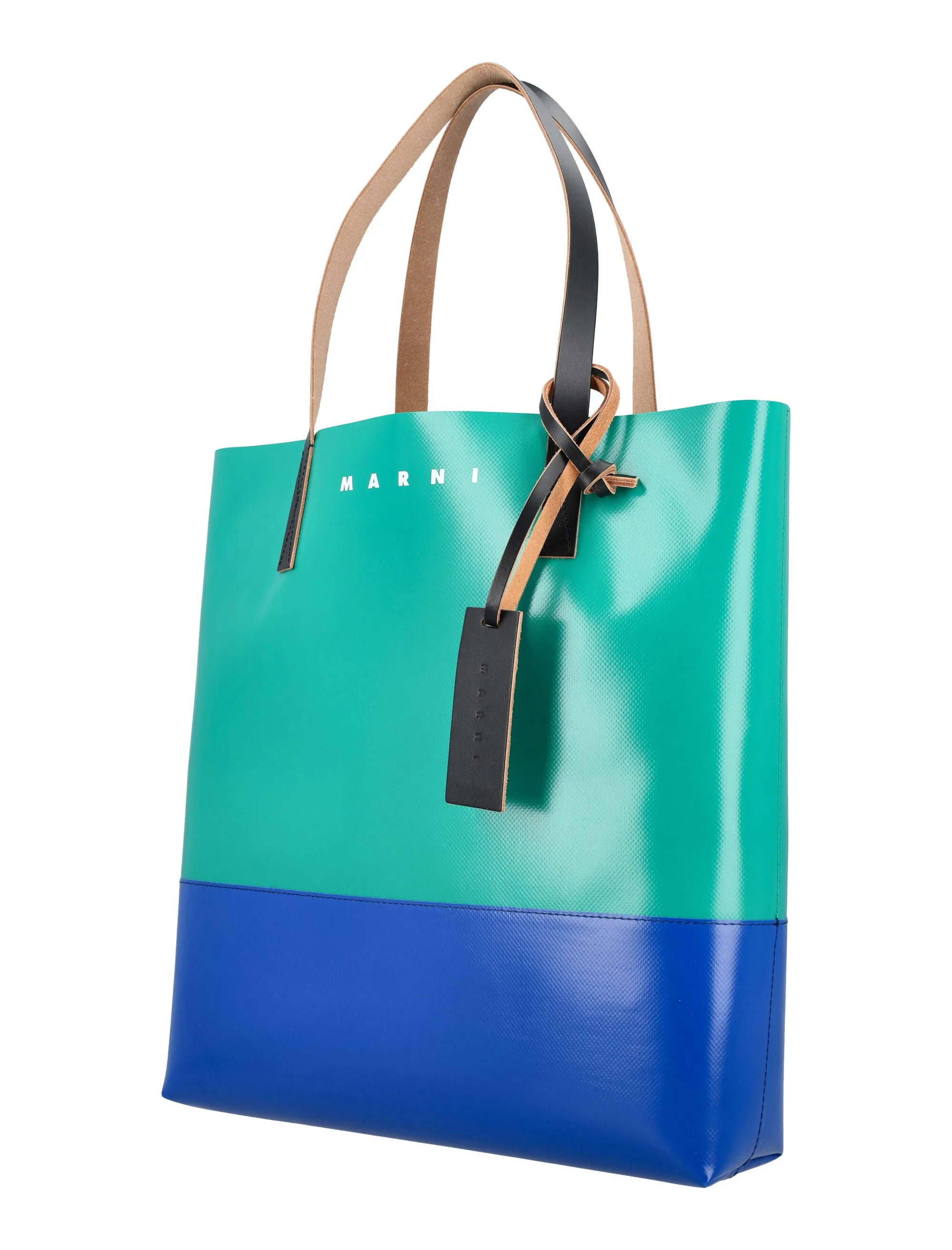 Marni Logo Printed Two-Tone Tote Bag