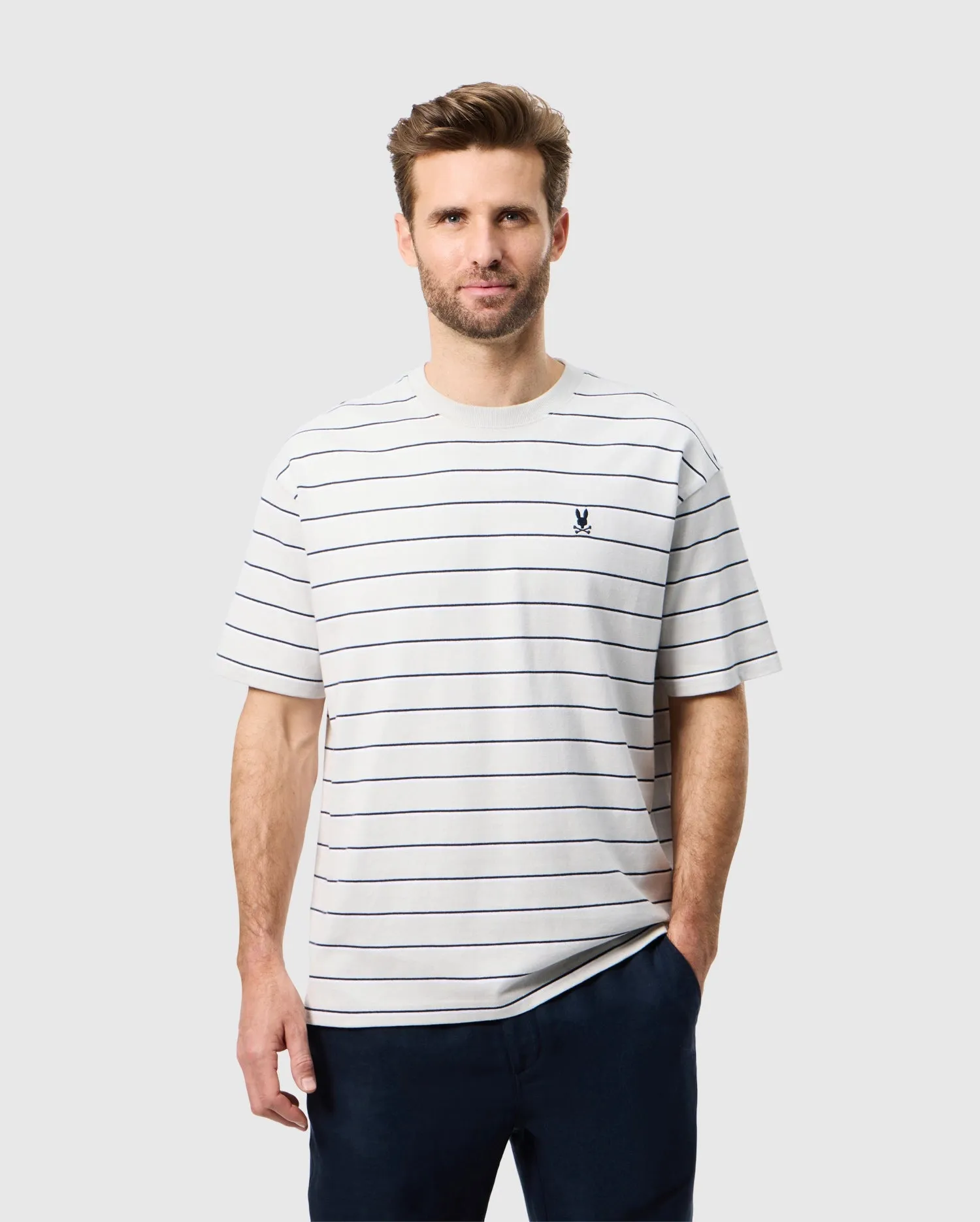 MENS ALTON STRIPE HEAVY WEIGHT TEE - B6U409C200