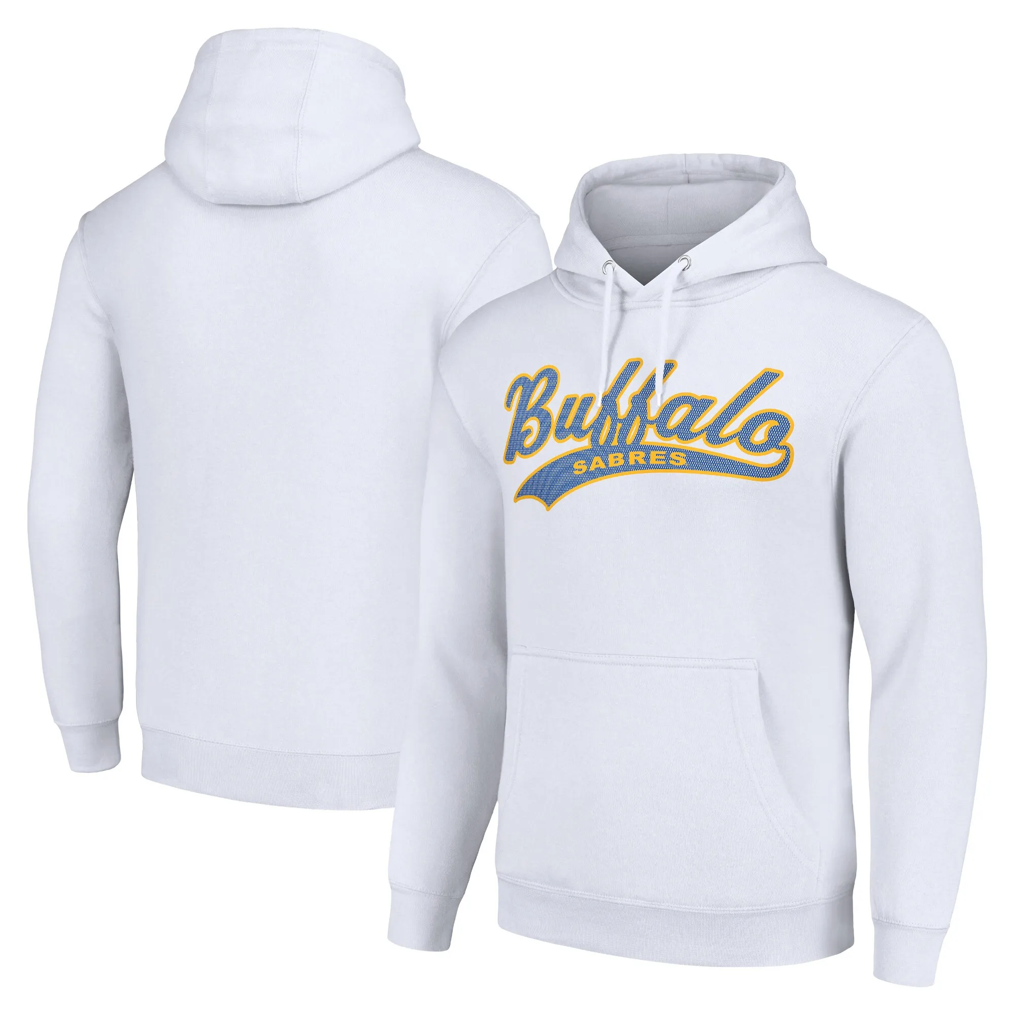 Men's Buffalo Sabres Starter White Tailsweep Fleece Tri-Blend Pullover Hoodie