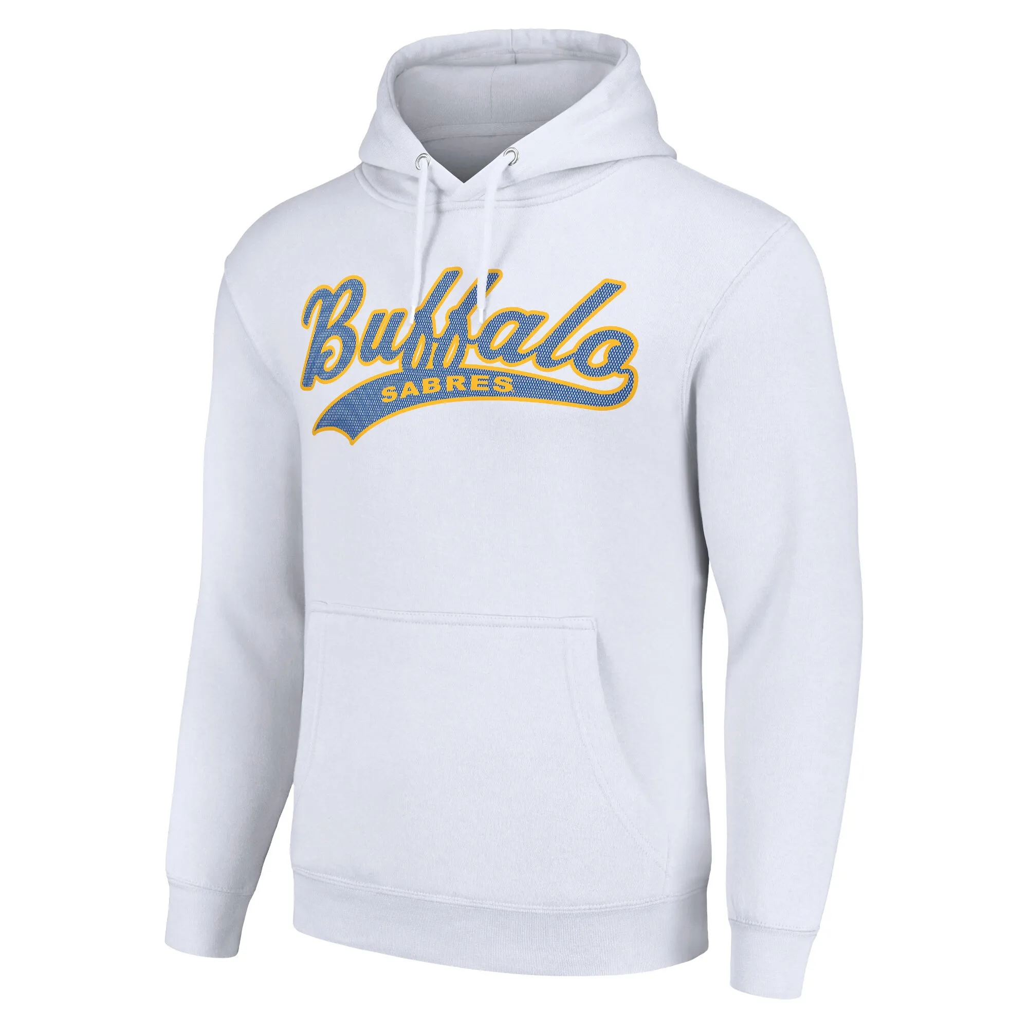 Men's Buffalo Sabres Starter White Tailsweep Fleece Tri-Blend Pullover Hoodie