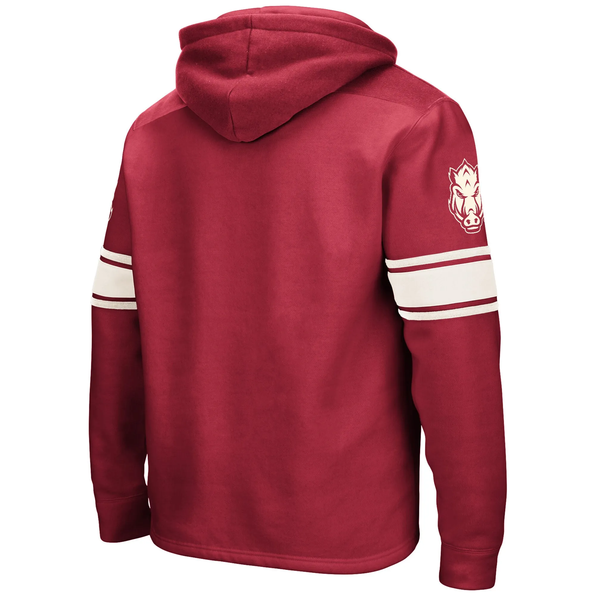 Men's Colosseum Cardinal Arkansas Razorbacks Big & Tall Hockey Lace-Up Pullover Hoodie