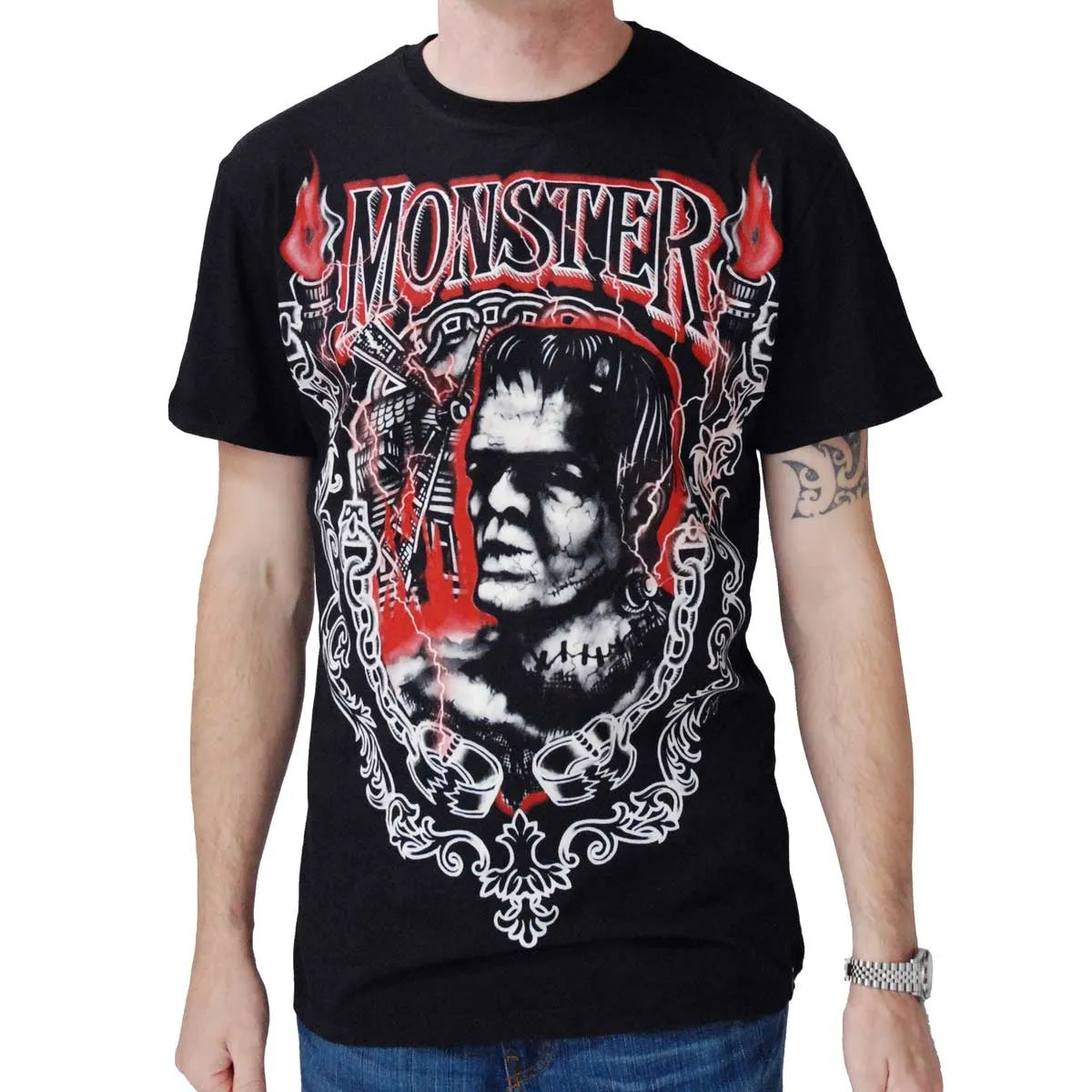 Men's T-Shirt Black Monster Frank