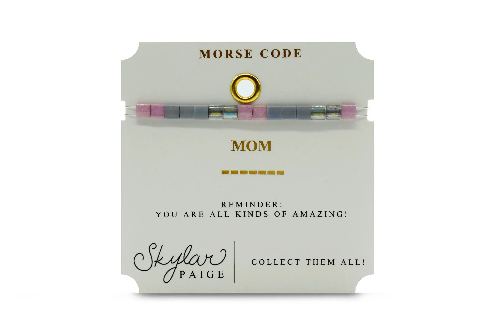 Mom Morse Code Tila Beaded Bracelet