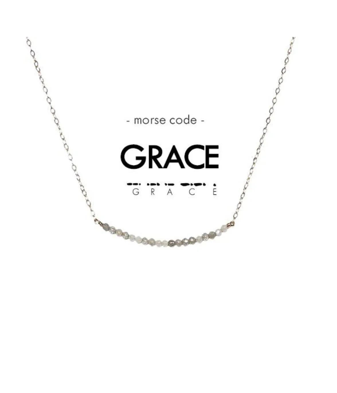 Morse Code Dainty Stone Necklace