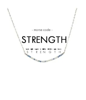 Morse Code Dainty Stone Necklace