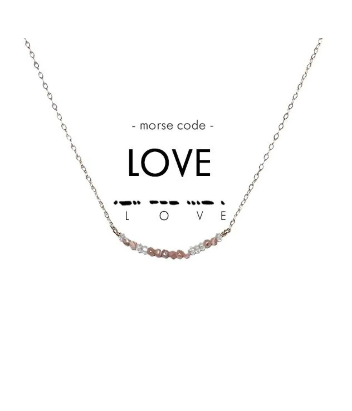 Morse Code Dainty Stone Necklace