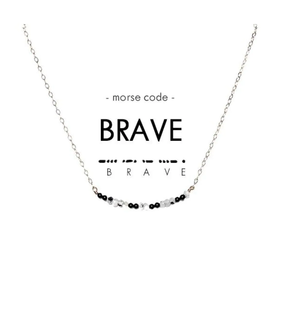 Morse Code Dainty Stone Necklace