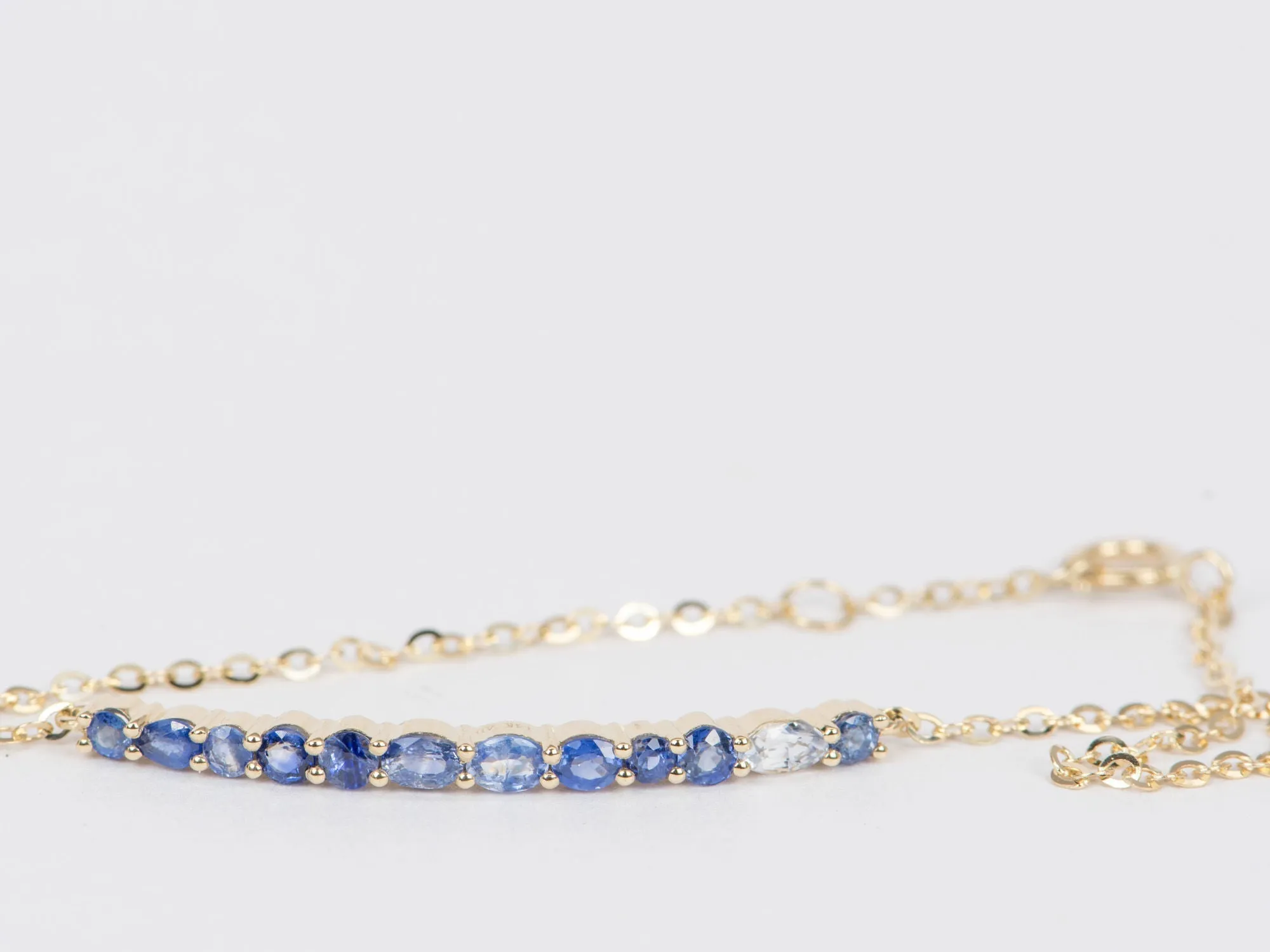 Morse Code LOVE Mixed Sapphire Bracelet 14K Gold R2038