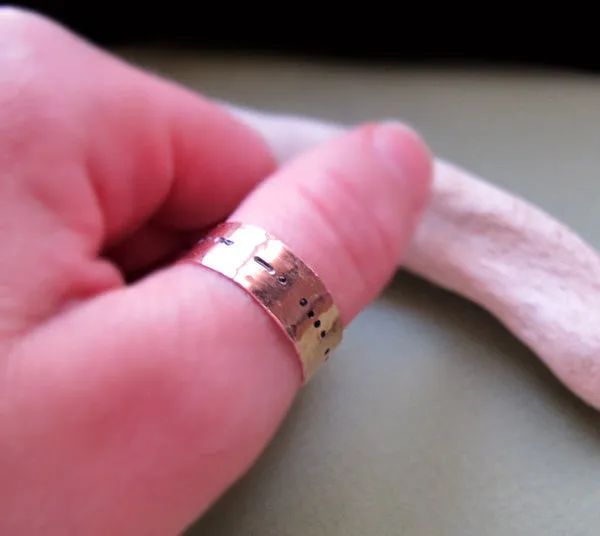 Morse Code Ring - Copper Name Ring