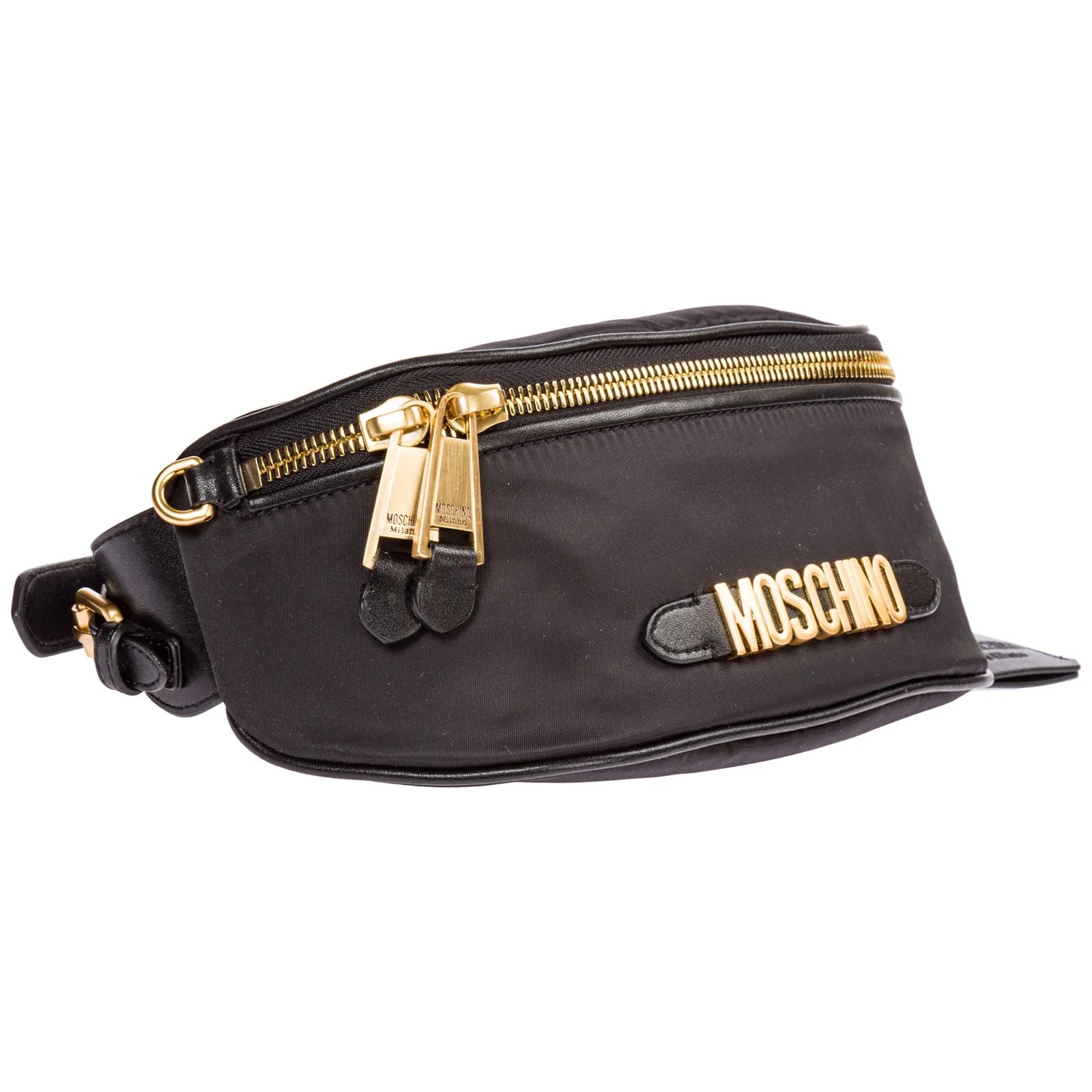 Moschino Logo Lettering Plaque Belt Bag