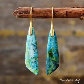 Natural Green Turquoise Jasper Earrings